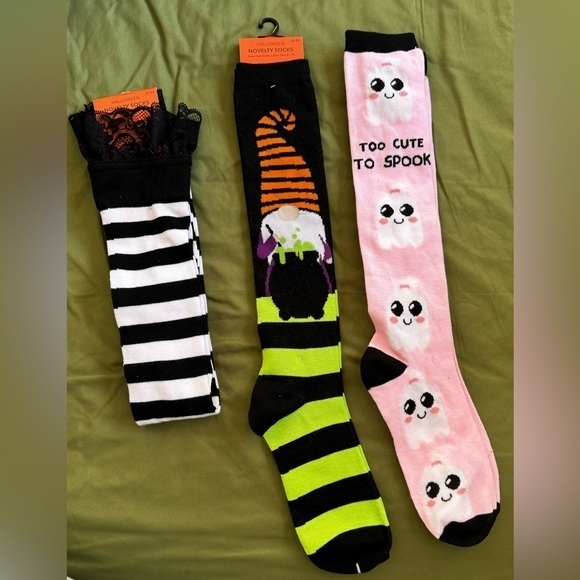 Accessories - Halloween Novelty Knee Length Socks - 3 Pair